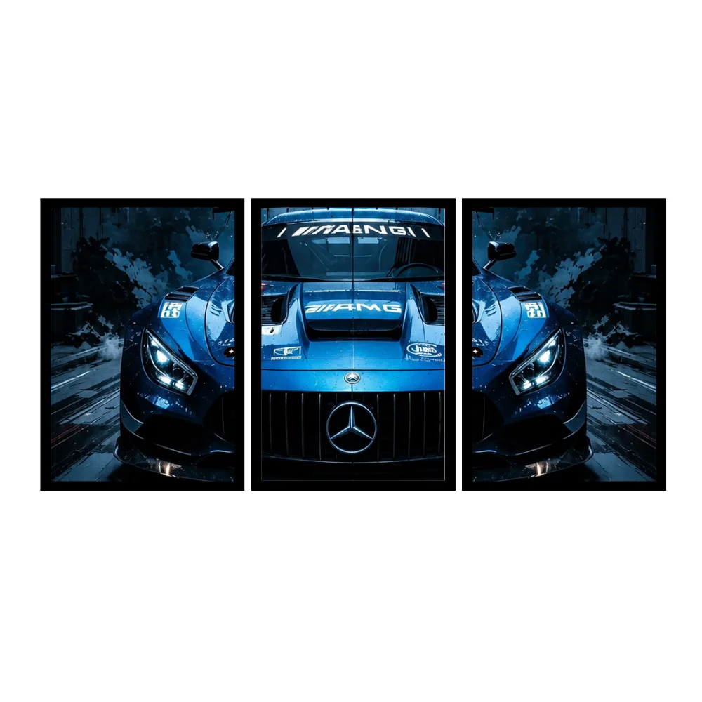 Djane Studio Car Wall Frame | Living Room Car Wall Frame | Gaming Room Decor | Pack of 3 | Size 18x12 Inch